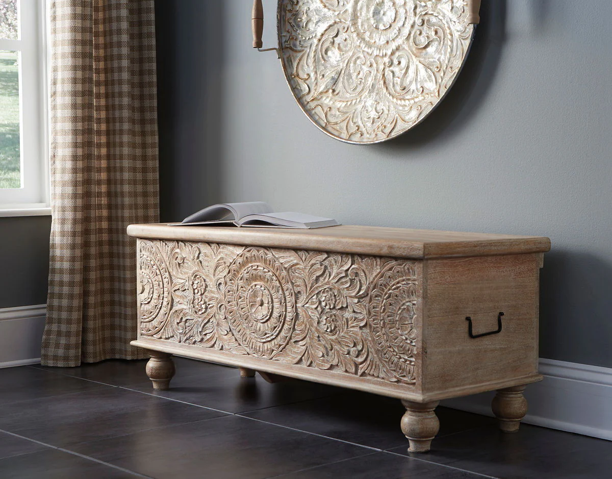 Fossil Ridge Storage Bench Beige