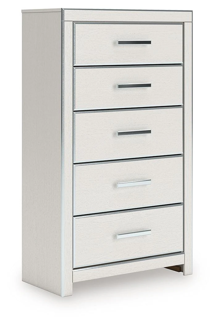 Birmonton - Five Drawer Chest - White