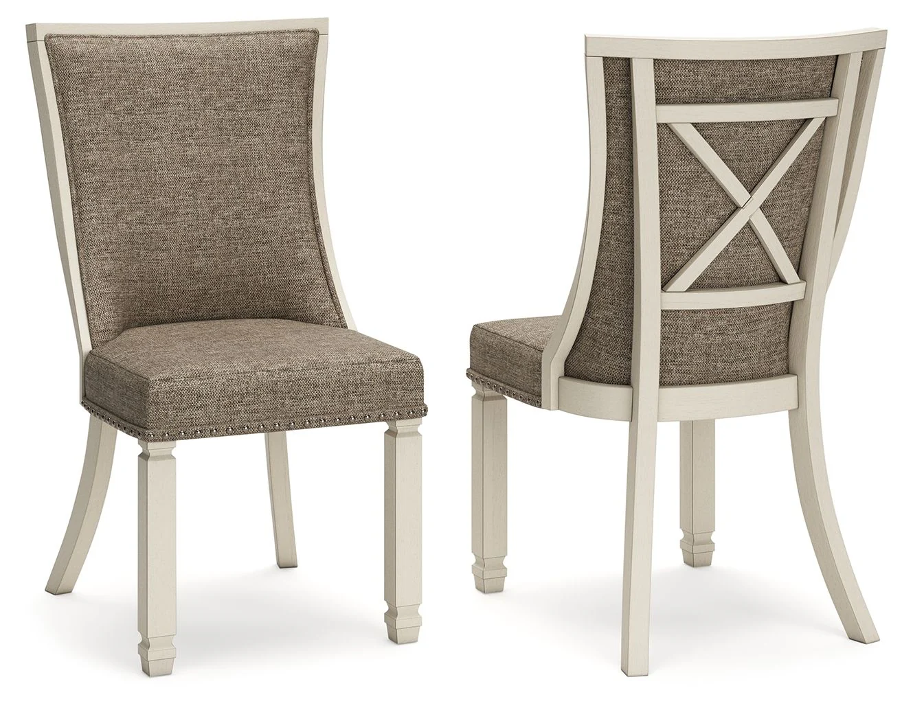 Bolanburg - Dining Upholstered Side Chair - Lattice Back - Brown / Beige