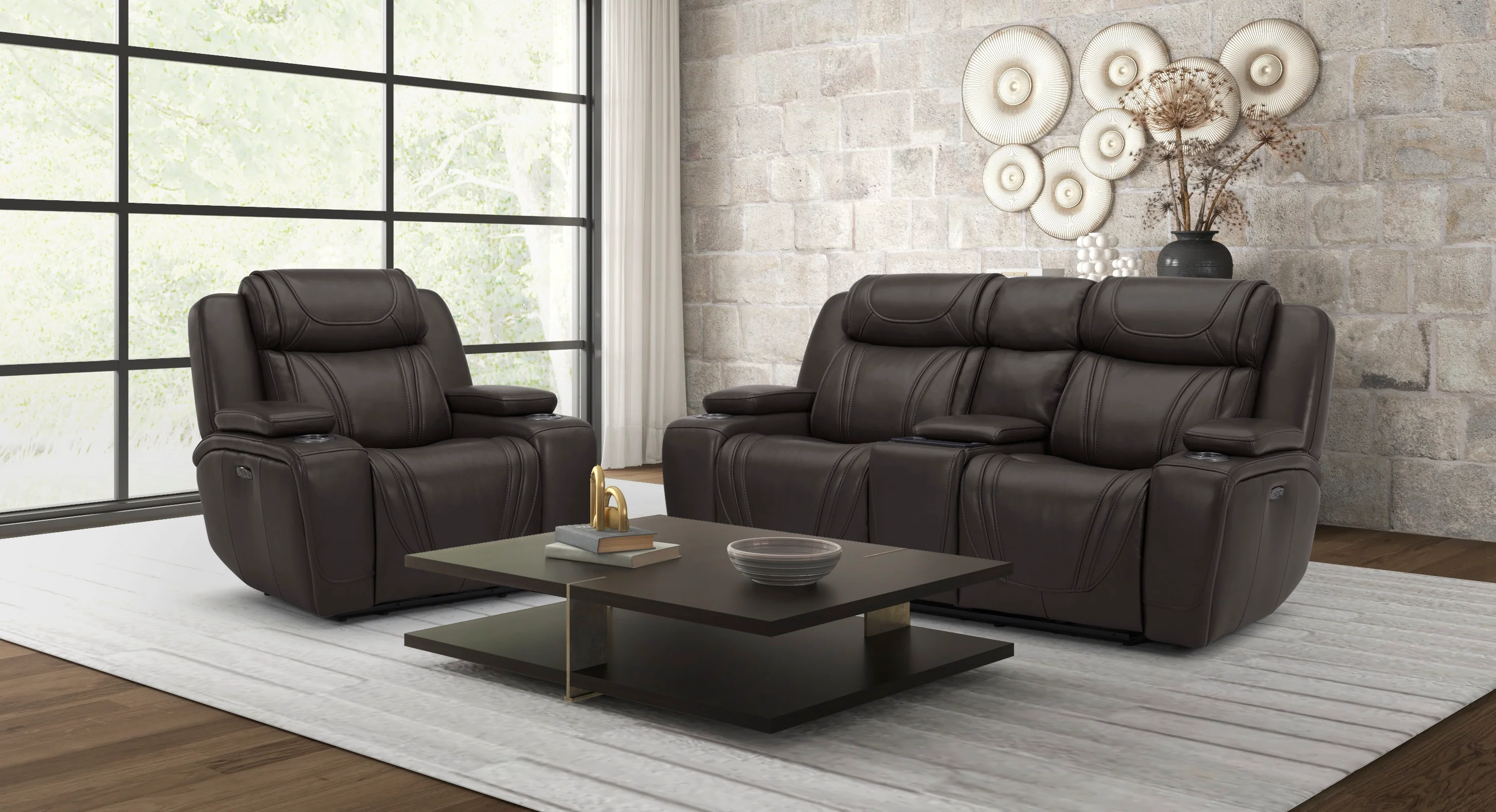 Boston Charcoal Zero Gravity Power Reclining Loveseat - Image 2
