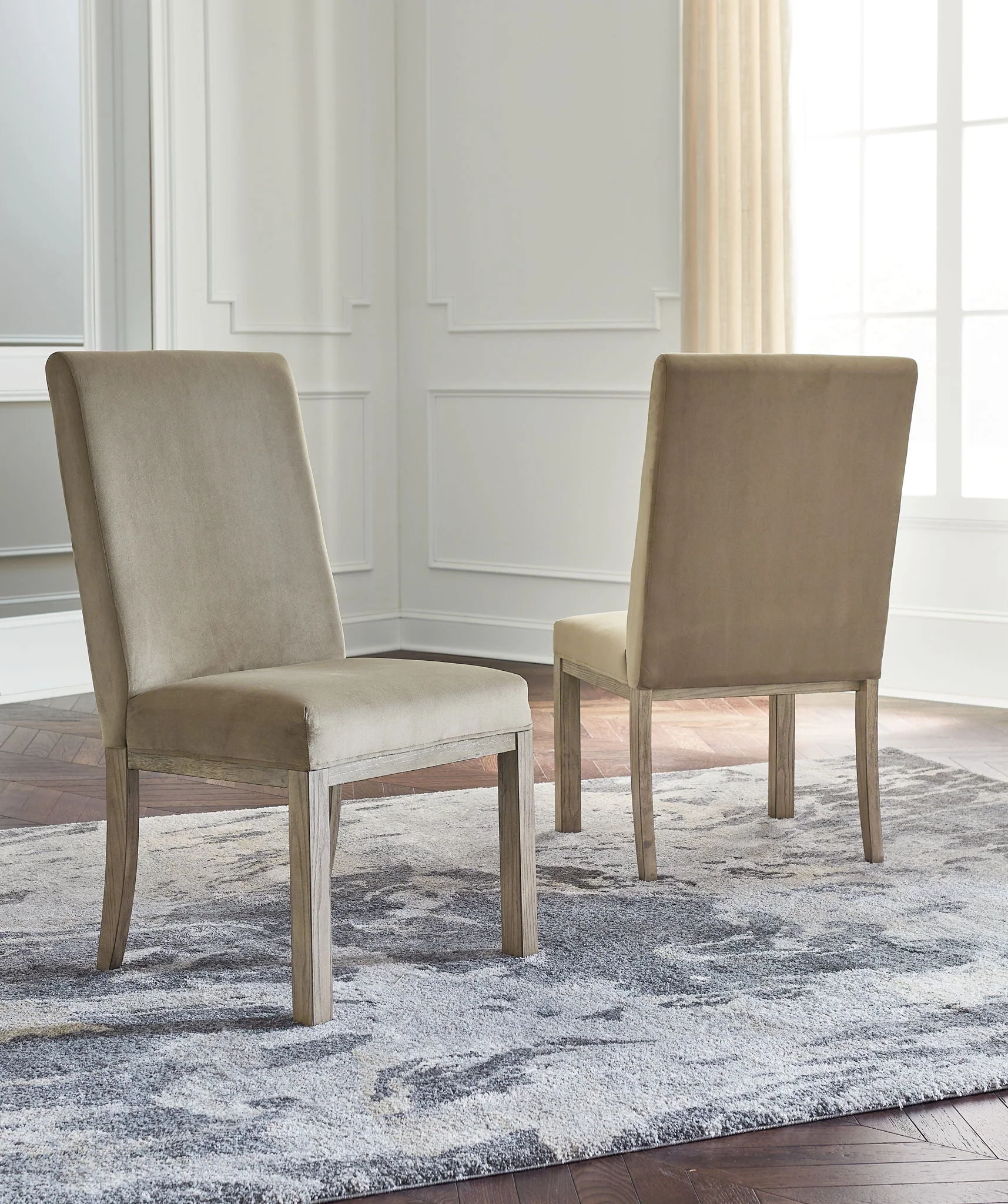 Chrestner - Dining Upholstered Side Chair - Gray / Brown