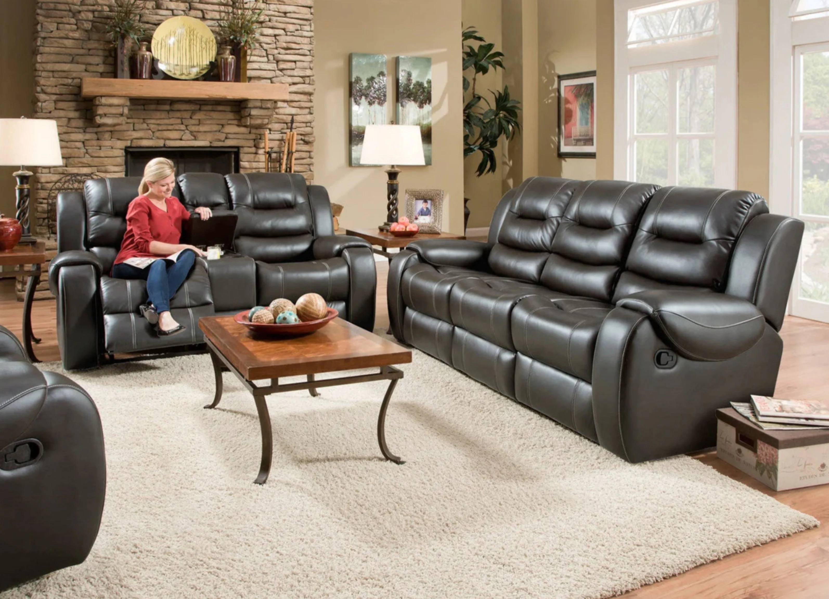 Espresso Reclining Sofa - Image 3