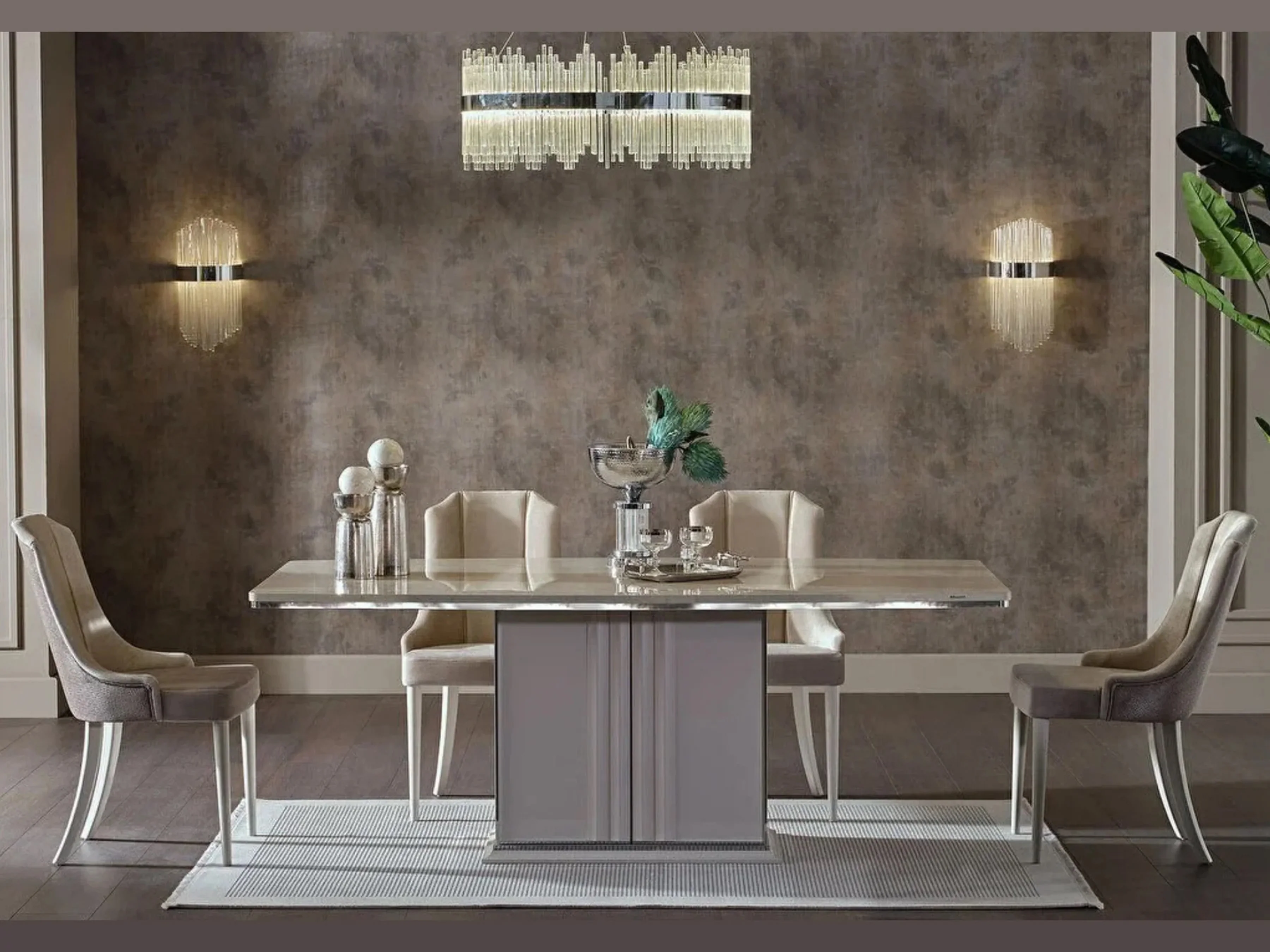 Gravita Table + 4 Side Chairs