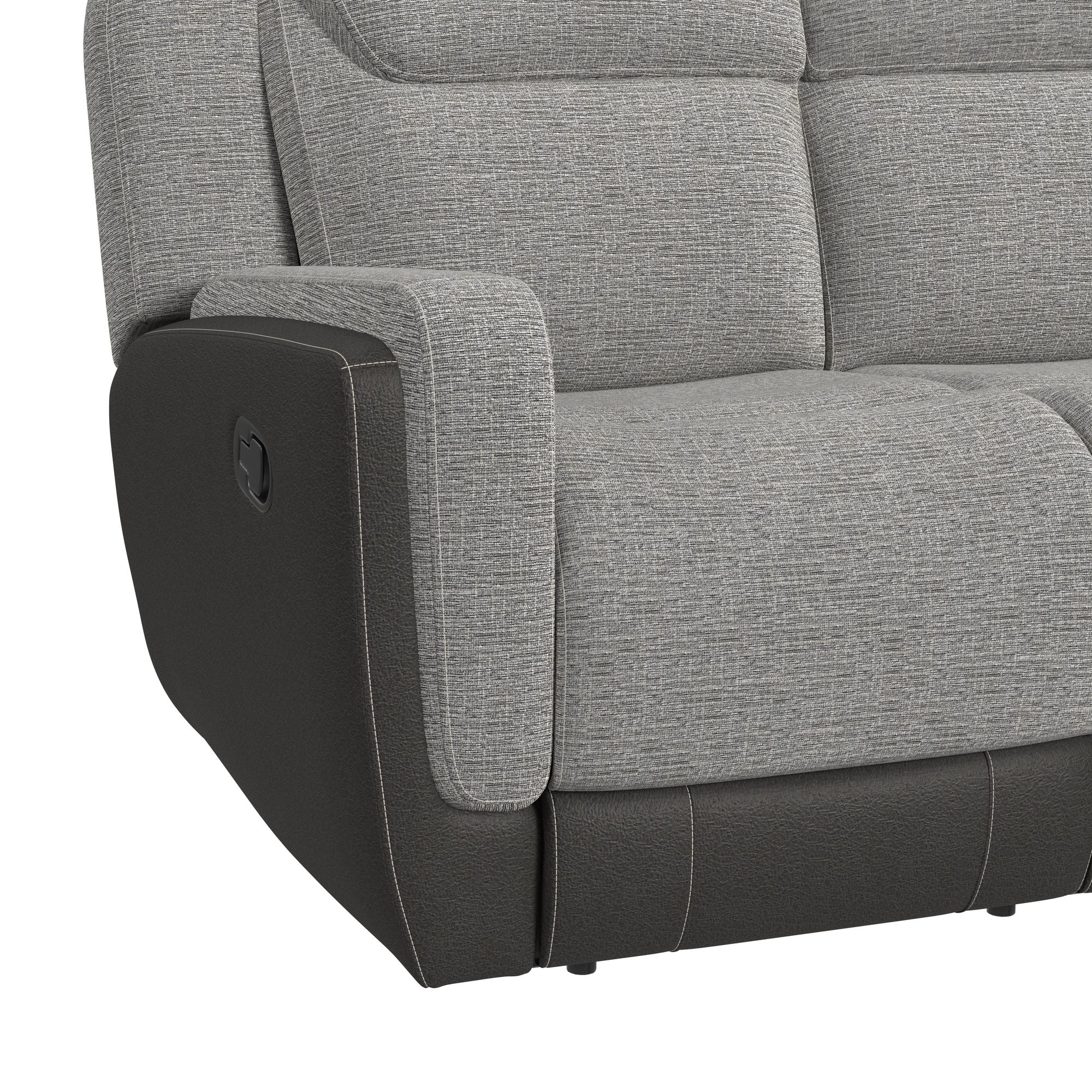 Hornet Rancho Grey Manual Reclining Sofa - Image 3