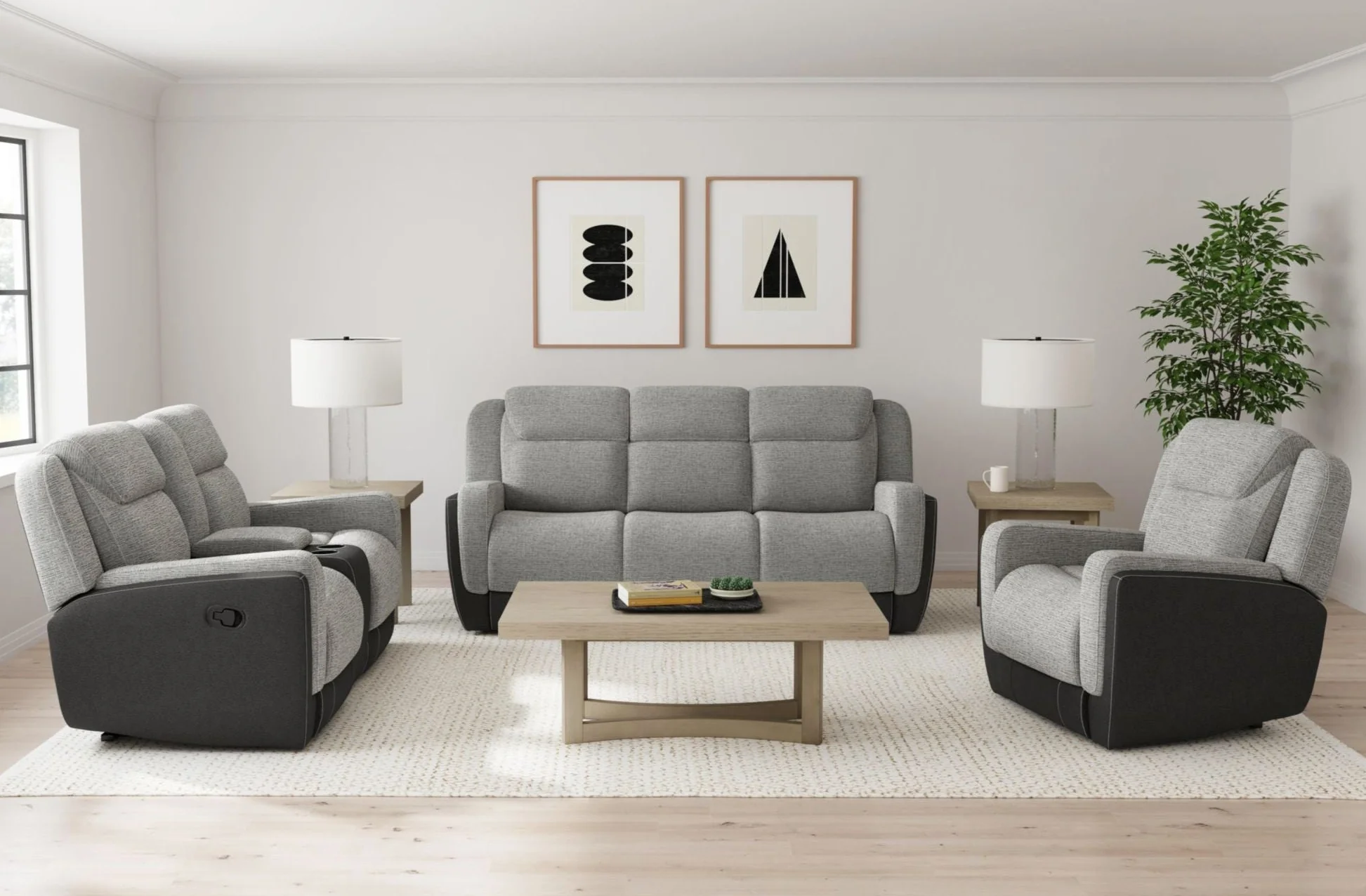 Hornet Rancho Grey Manual Reclining Sofa - Image 6