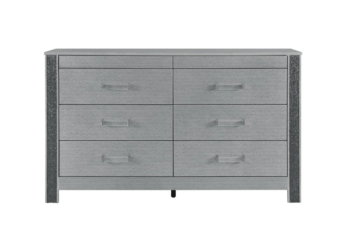 Logan Queen LED Bed with Dresser Mirror and Nightstand - Image 4
