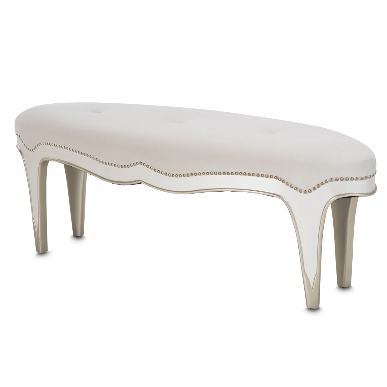 London Place Creamy Pearl Bed Bench - Image 2