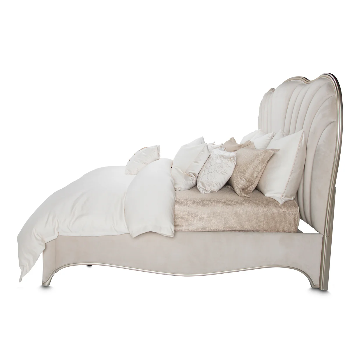 London Place Creamy Pearl King Upholstered Bed - Image 5