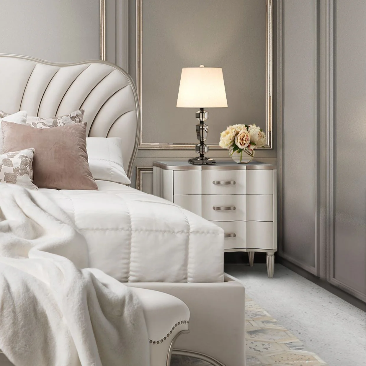 London Place Creamy Pearl Nightstand - Image 7