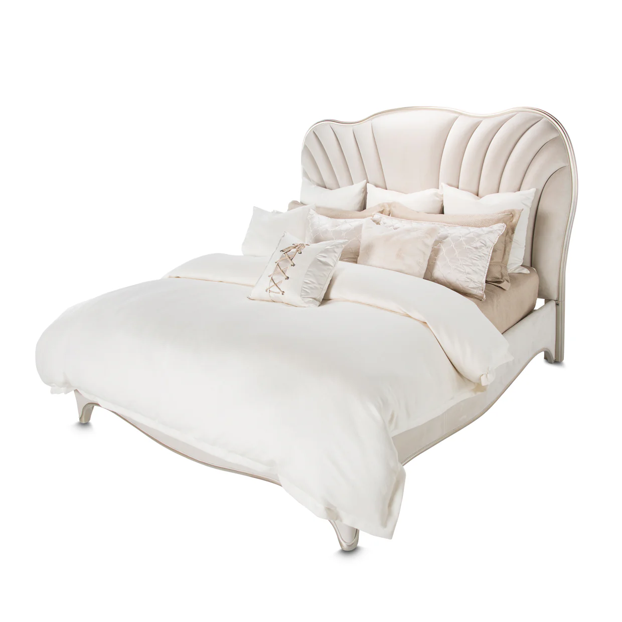 London Place Creamy Pearl Queen Upholstered Bed - Image 2