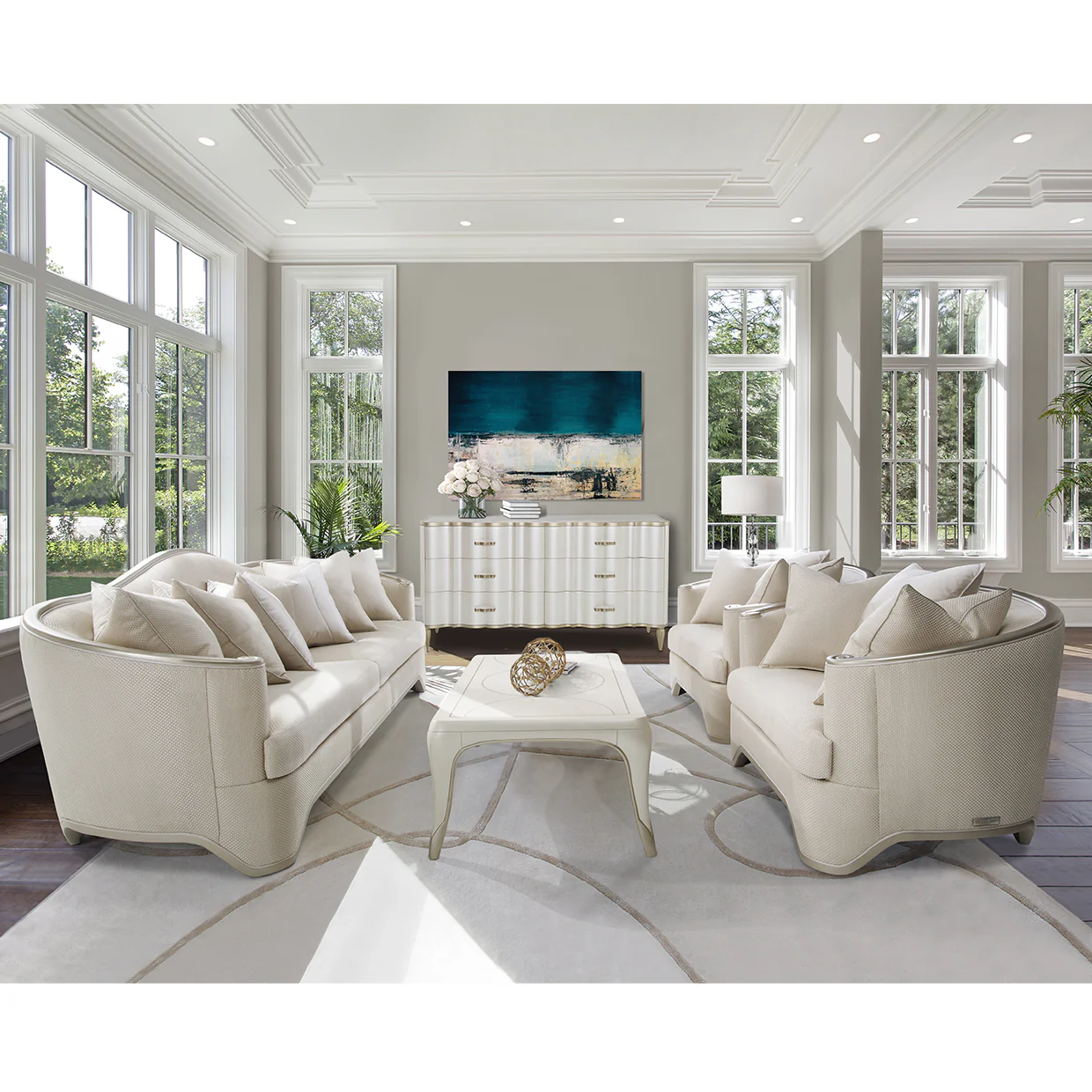 London Place Light Champagne Sofa - Image 9