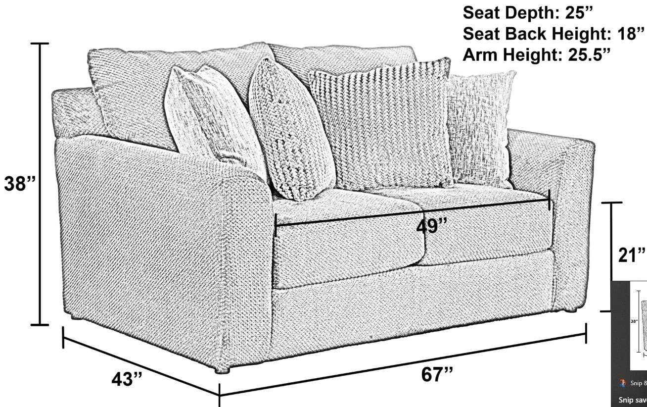Midwood Smoke Loveseat