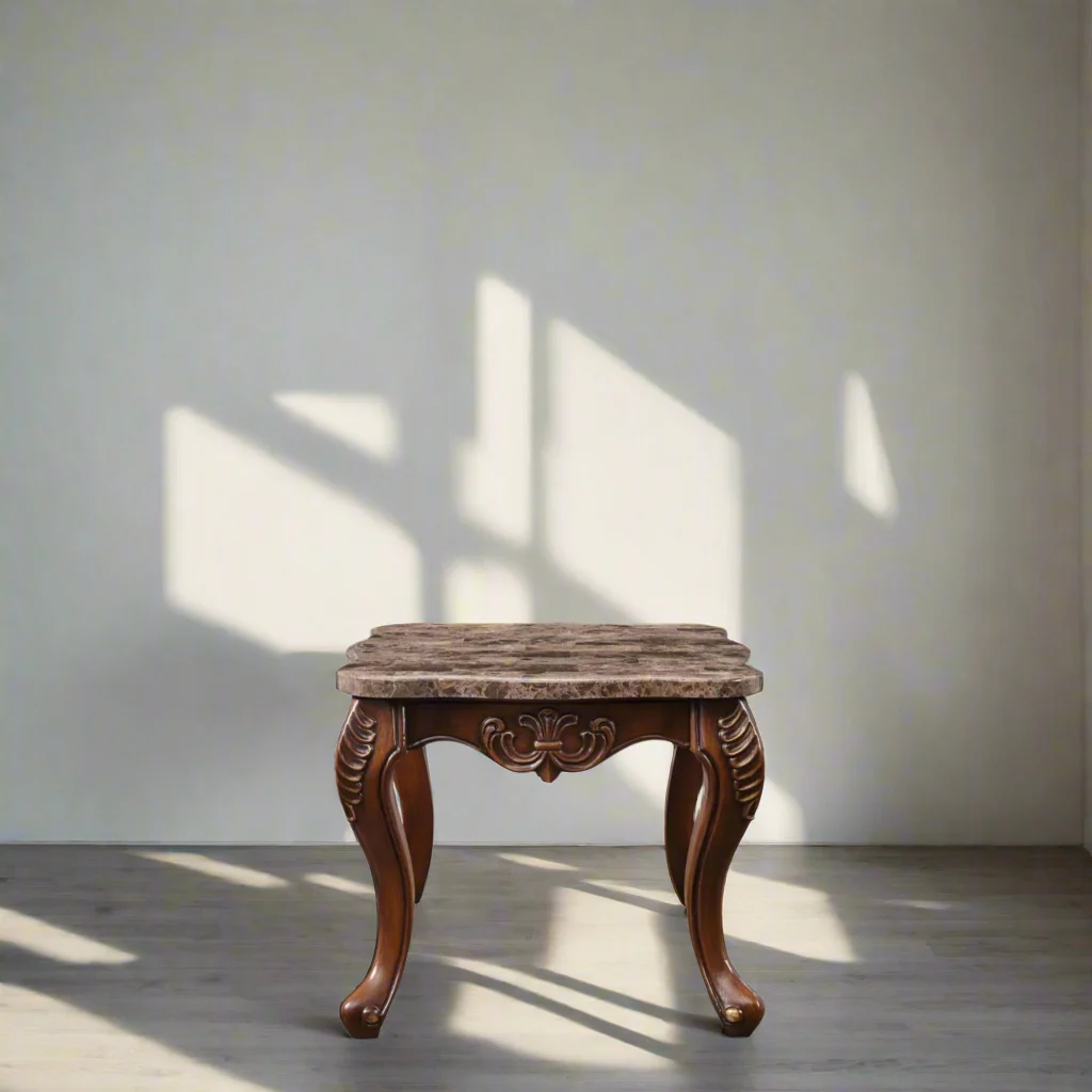 New Roma End Table with Marble Top