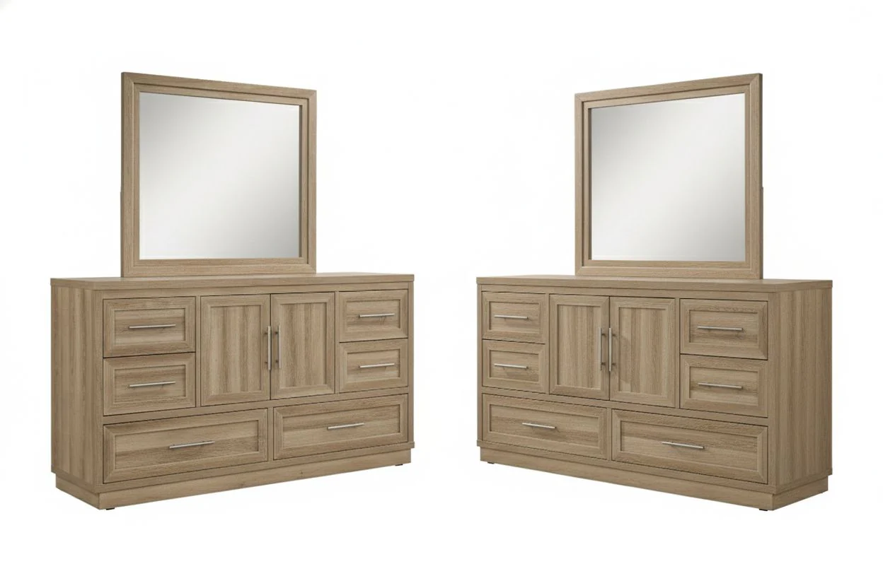Packer Queen Bed with Dresser Mirror and Nightstand - Image 3