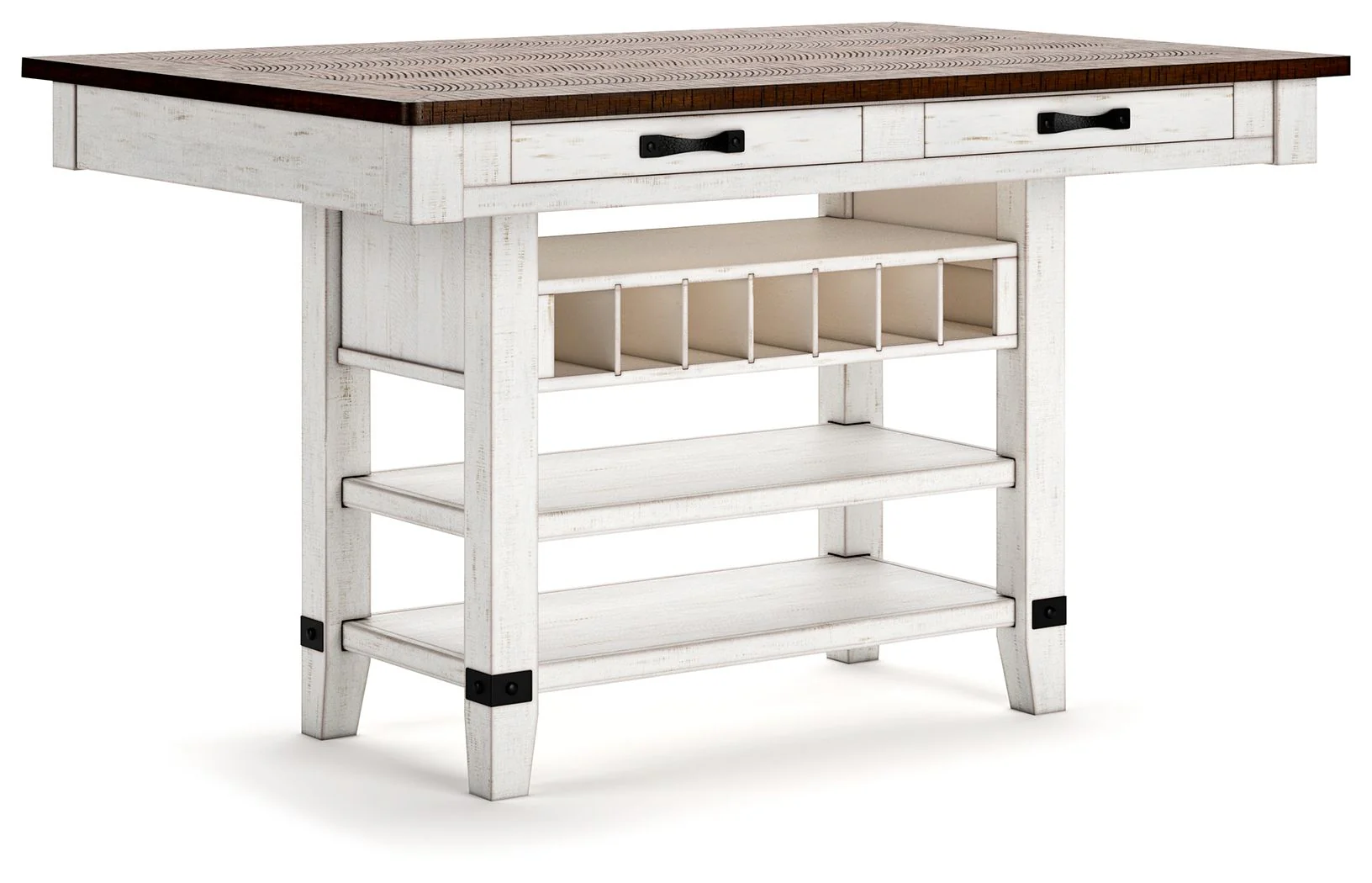 Regency Valebeck - Rect Dining Room Counter Table With Wine Rack