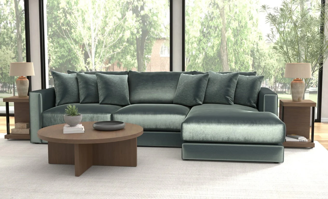 Remington Pine 3 Piece Right Side Facing Chaise Sectional