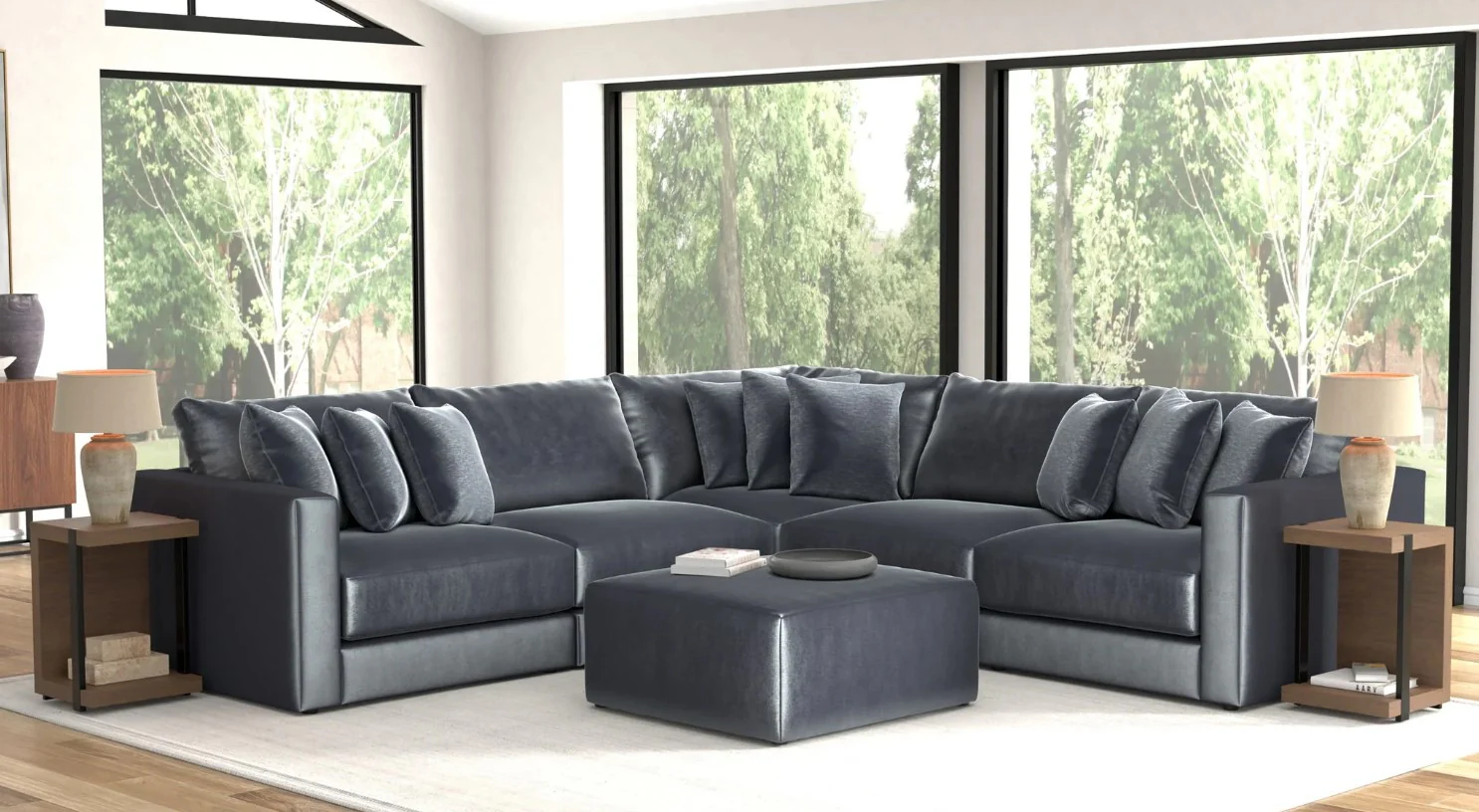 Remington Slate 5 Piece Sectional + Ottoman