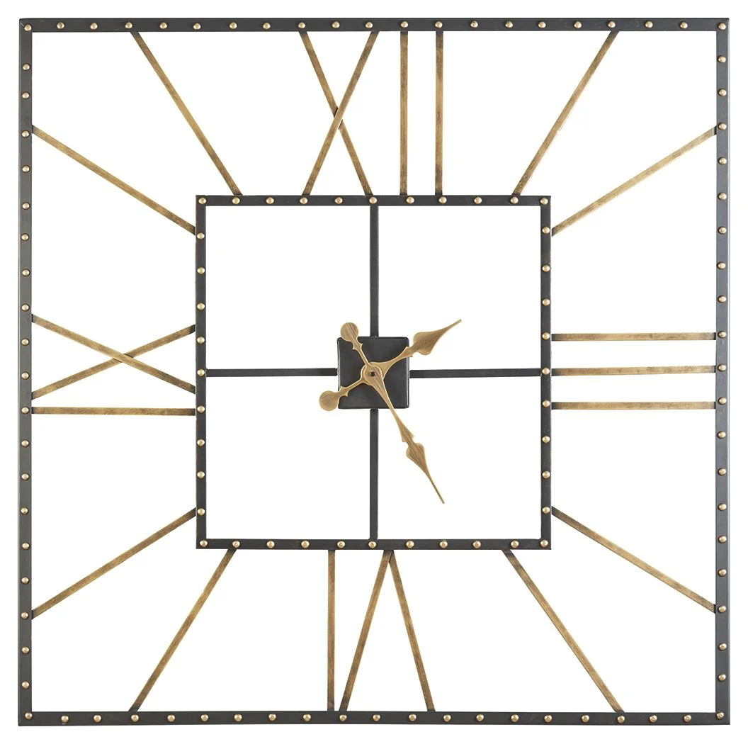 Thames - Wall Clock - Black / Gold Finish