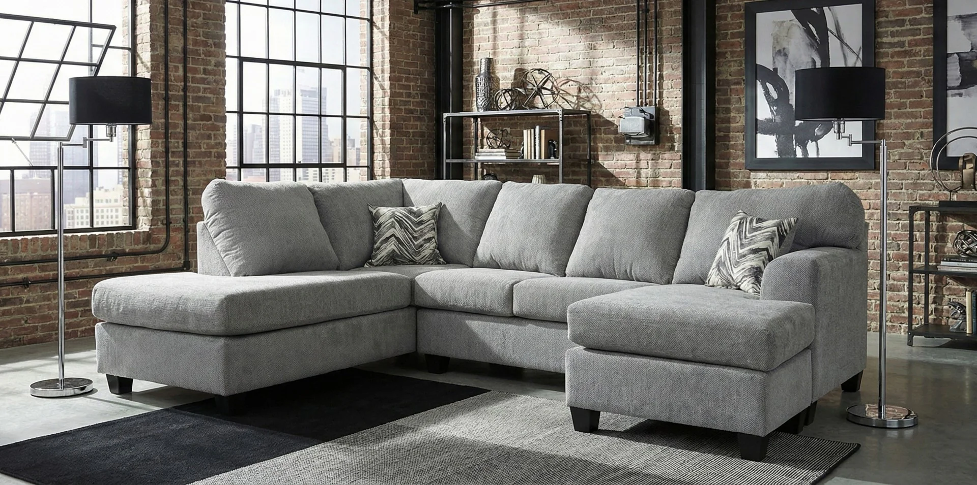 The Cambridge Maverick Fog 3 Piece Sectional