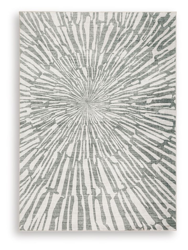 Verland - 5' x 7' Washable Rug - Gray / White