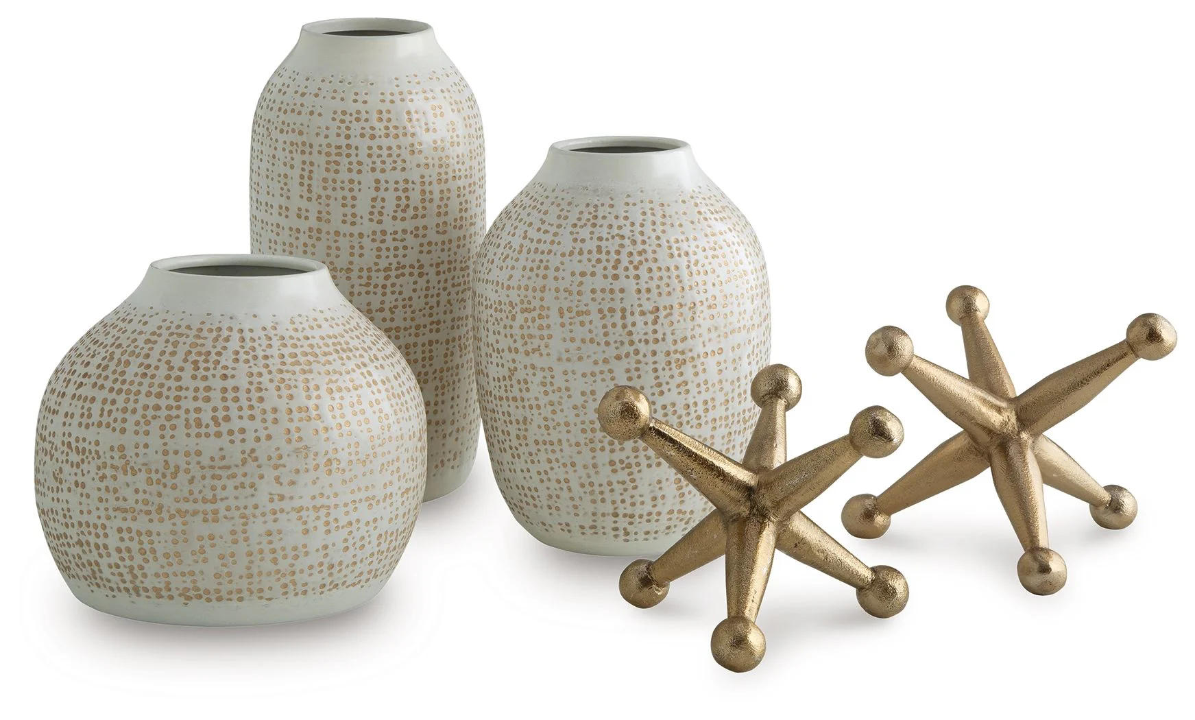 Vinburn - Accessory Set (Set of 5) - White / Gold Finish